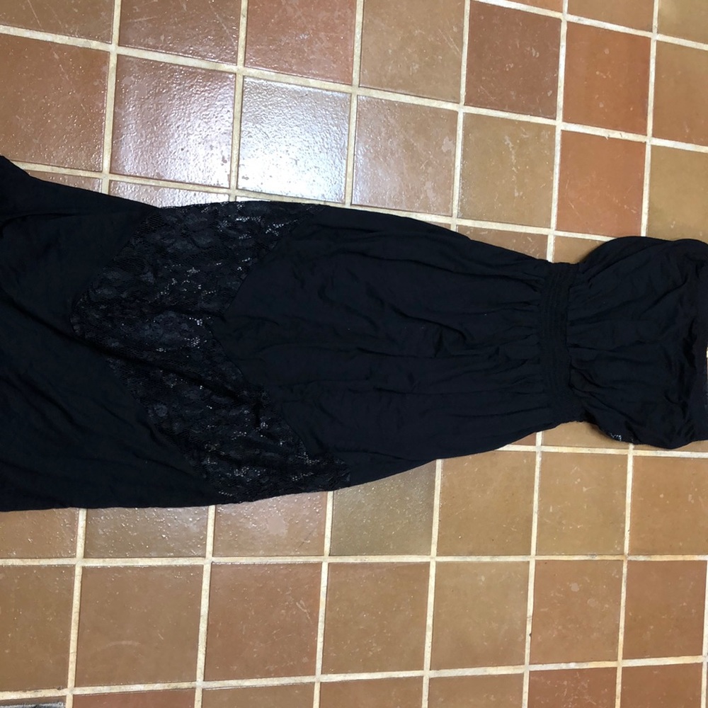 Black maxi dress with lace bottom/ back!